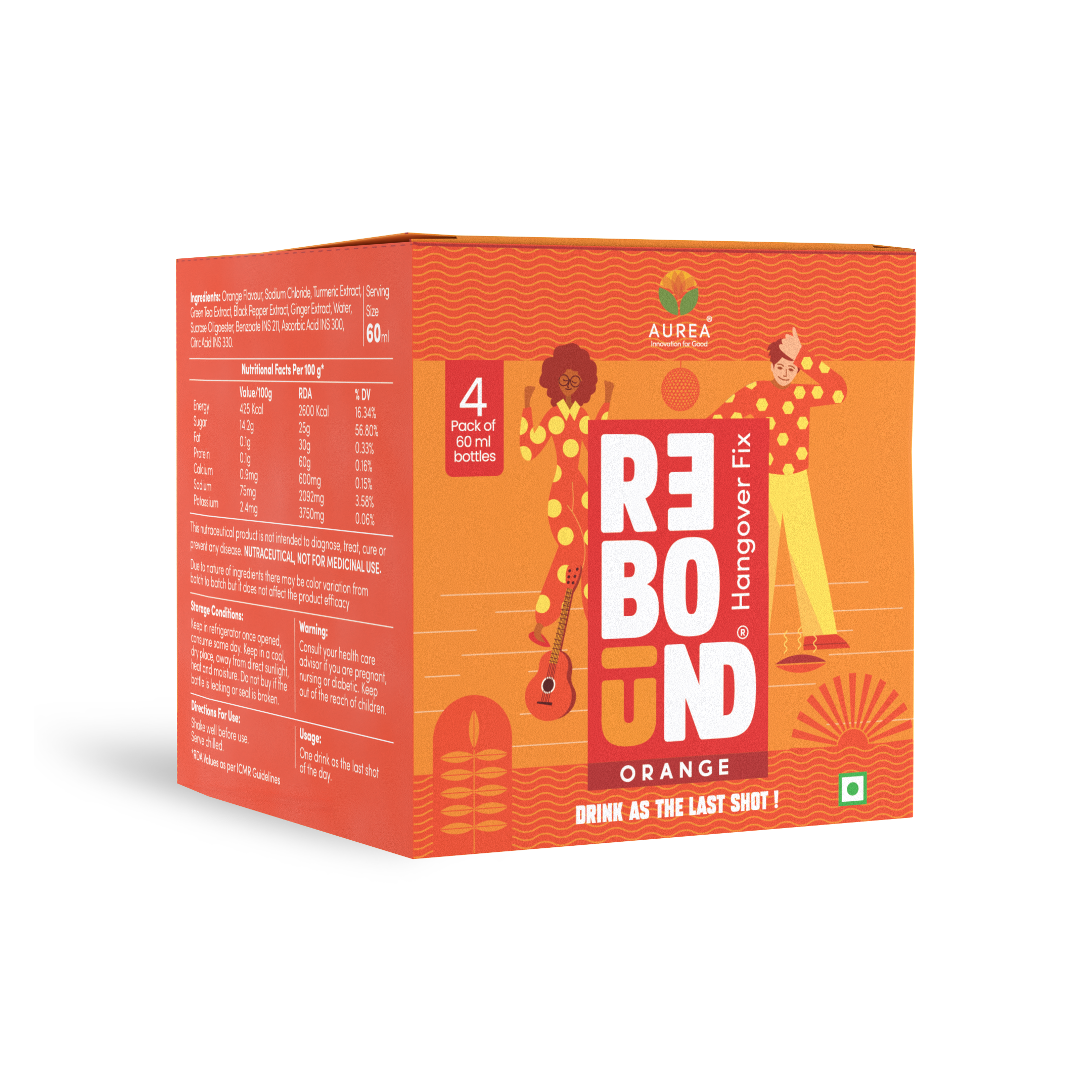 Rebound Orange Pack of 4